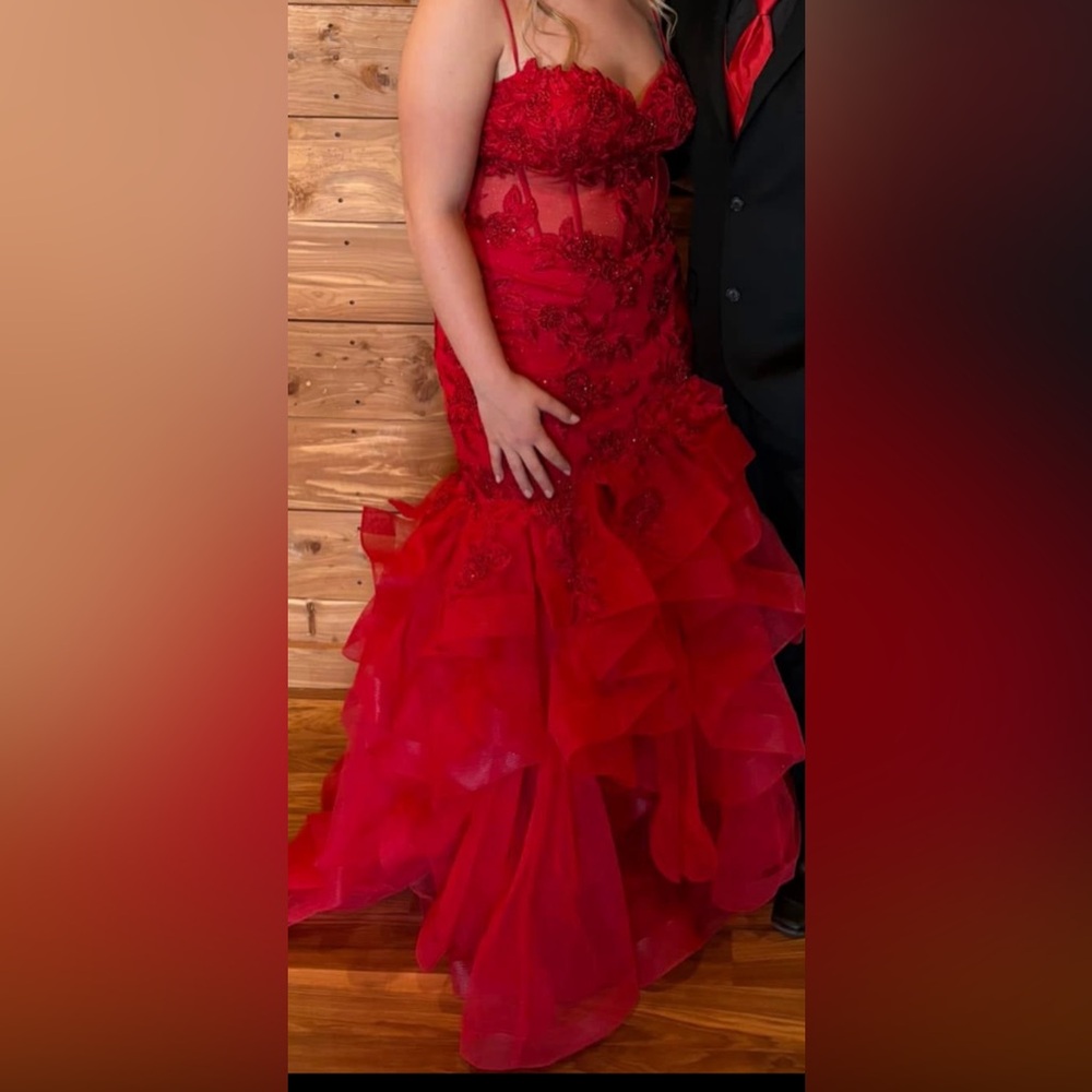 Prom Dress - Red - Picture 3 of 7